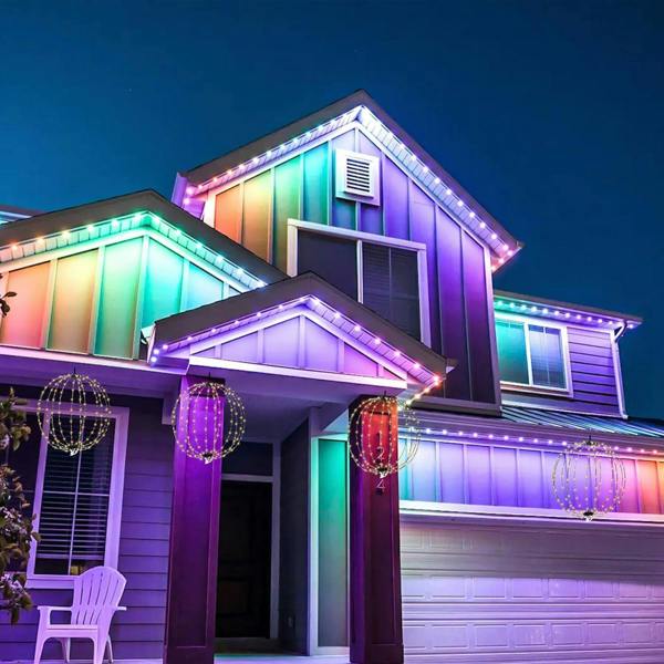 Warm White LED Foldable 3D Christmas Sphere Lights in Sizes 40cm, 50cm and 60cm image 3