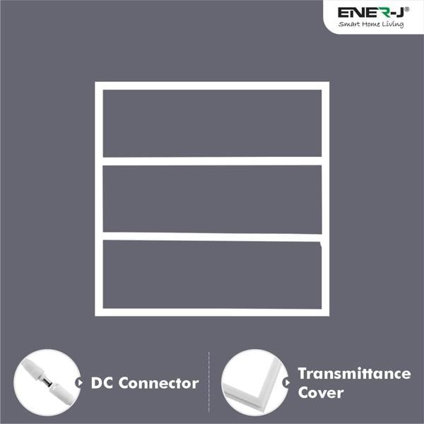 ENER-J Edgelit Borderline LED Panel with Middle Bars 40W 4000 Lumens, 2 Years Warranty, 6000K for Offices, Schools, Hotels, Restaurants