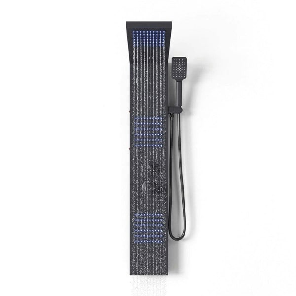 4 Function LED Lights Shower Panel Wall Mount Shower System with Hand Shower Head Shower Systems Living and Home