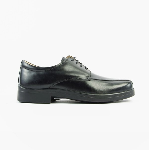 Roamers MILTON Mens Leather Tramline Gibson Shoes Black