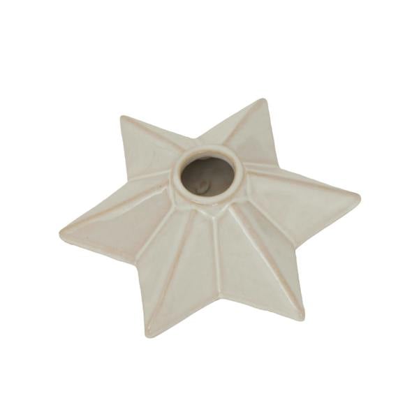 Hill Interiors Ceramic Star Christmas Candle Holder - White - 