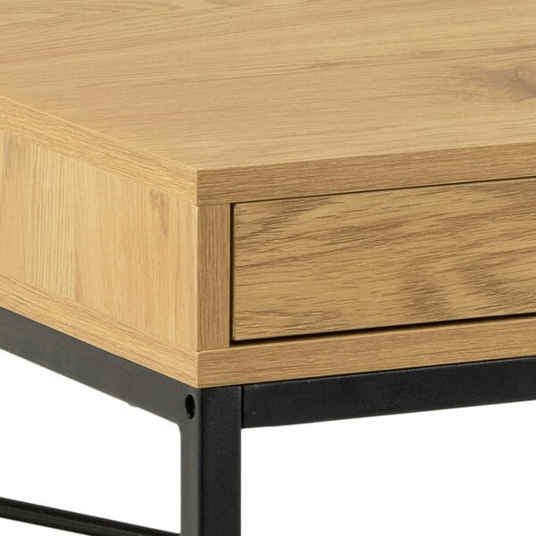 Wyld Haus El Paso Wild Oak Effect Desk with Drawer and Shelf Black Metal Base