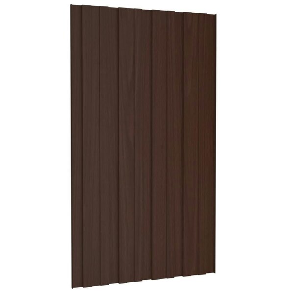 Berkfield Roof Panels 12 pcs Galvanised Steel Brown 80x45 cm