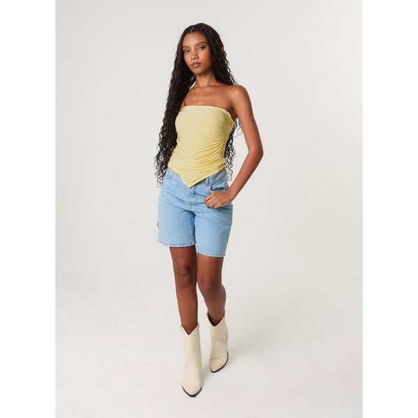 Pink Vanilla Ruched Slinky Bandeau Top