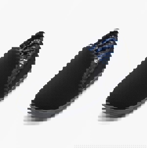 Sleepers WILSON Mens Twin Gusset Slipper Black Plush Velour