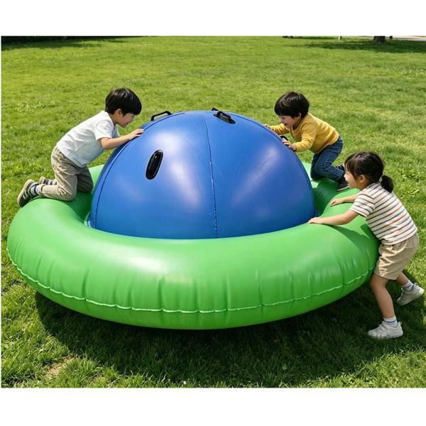 Gr8 Garden 88" Kids Inflatable Dome Rocker Bouncer Outdoor Garden Climbing & Seesaw Pool Play Toy