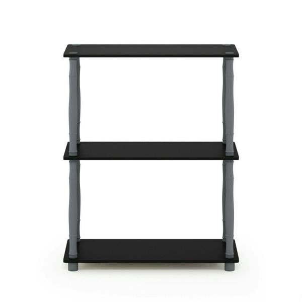 WALPLUS Turn-N-Tube 3-Tier Compact Multipurpose Shelf Display Rack with Classic Tube, Black/Grey perfect for organized storage and display