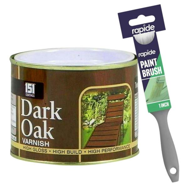 151 Dark Oak Varnish Paint 180ml With 1" Paint Brush