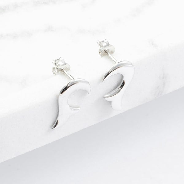 T. H. Baker Silver Flame Abstract Stud Earrings ER209SI