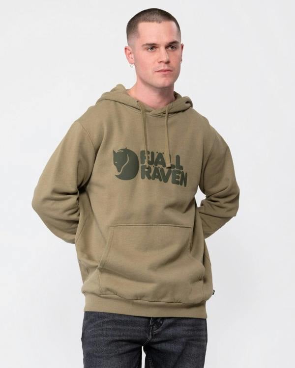 Fjällräven Fjallraven Logo Mens Hoodie - Light Olive 622