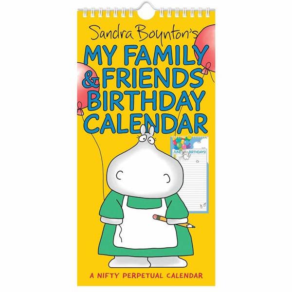 Andrews McMeel Publishing Sandra Boynton, My Family Birthday Perpetual Slim Calendar, Perpetual Calendars and Diaries, Month To View, Family, Gift