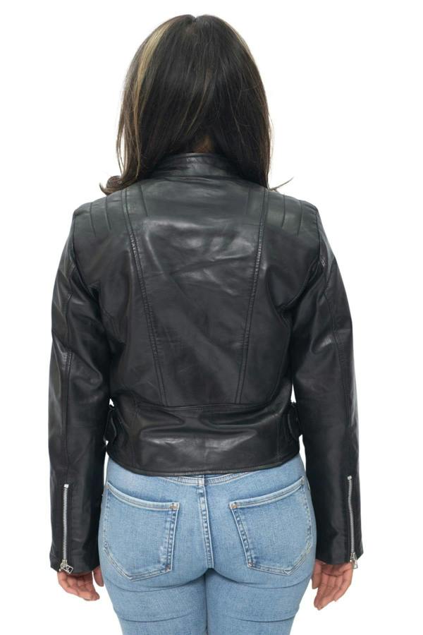 Infinity Leather Womens Leather Biker Jacket-Celaya