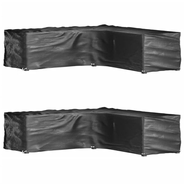 Berkfield L-Shaped Garden Furniture Covers 2 pcs 16 Eyelets 250x250x70 cm