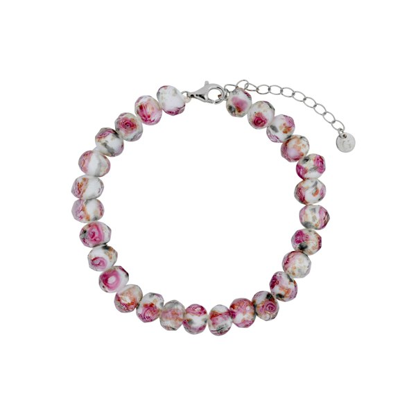Gold Trip Summer Rose Glass Beaded Bracelet
