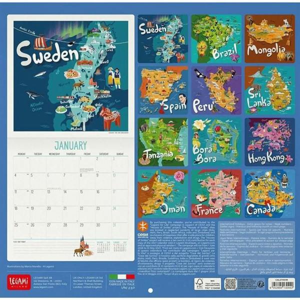 Let's Travel The World Calendar 2027, Wall Calendars, Month To View, Travel, Gift