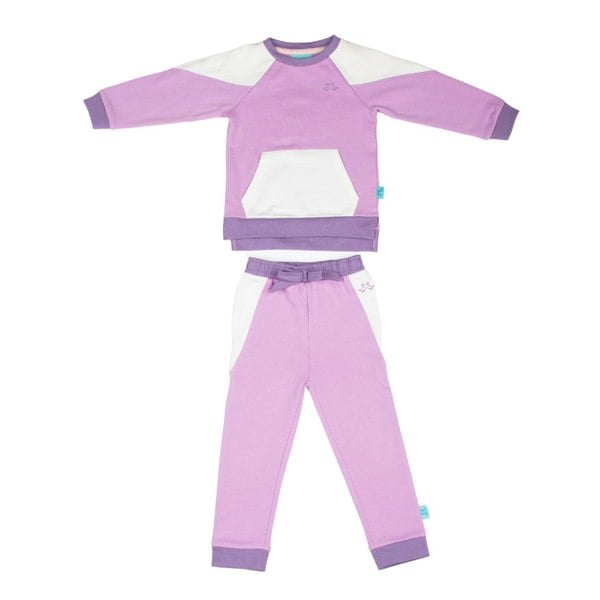 Luca and Rosa Lilac & White Girls Lounge Set