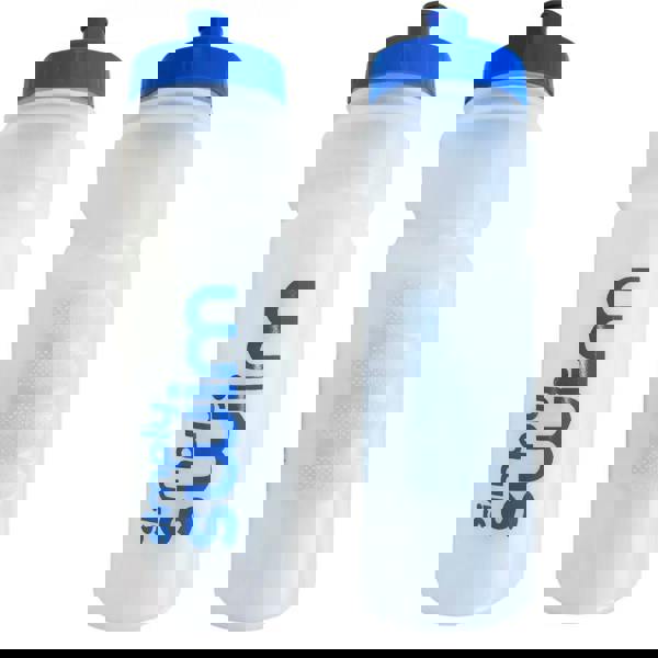 Simply Swim 750ml transparent sports water bottle with blue cap