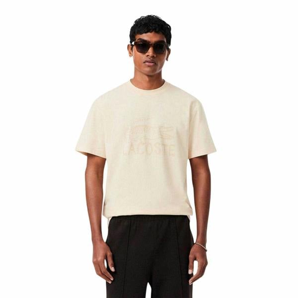 Lacoste Mens Logo Cotton T-Shirt - Beige - 