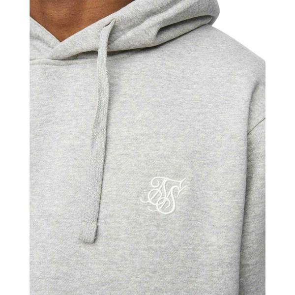 SikSilk Mens Essentials Overhead Hoodie - Grey Marl - 