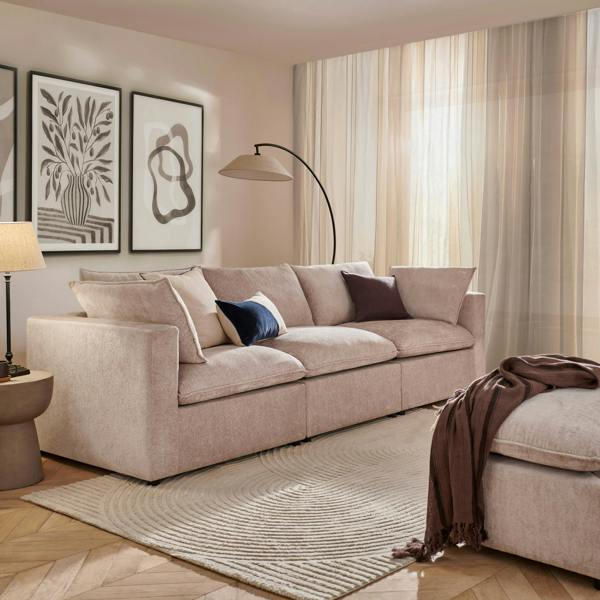 The Great Sofa Company Sloane Modular Chaise Sofa, Pearl