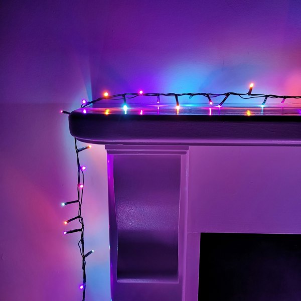 Samuel Alexander 1500 LED 37.5m Indoor Outdoor Christmas Multi Function Mains Operated String Lights with Timer in Rainbow