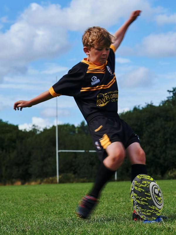 Street Rugby Ball – Black/Yellow, Midi - Optimum