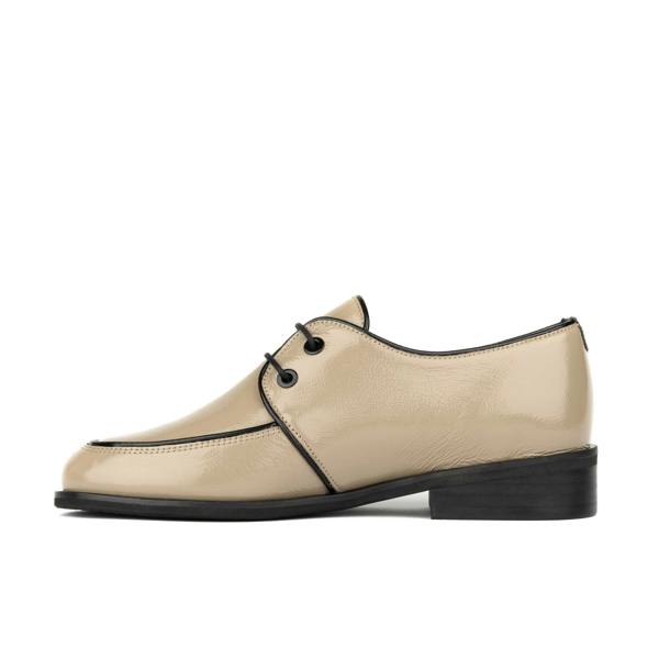 Embassy London Kiss - Grey & Brown - Women's patent leather lace up shoe