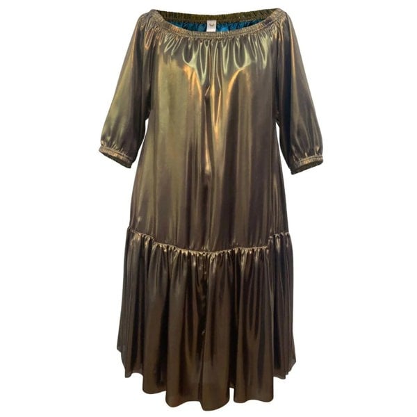 Ausus - Metallic Gold Midaxi Dress