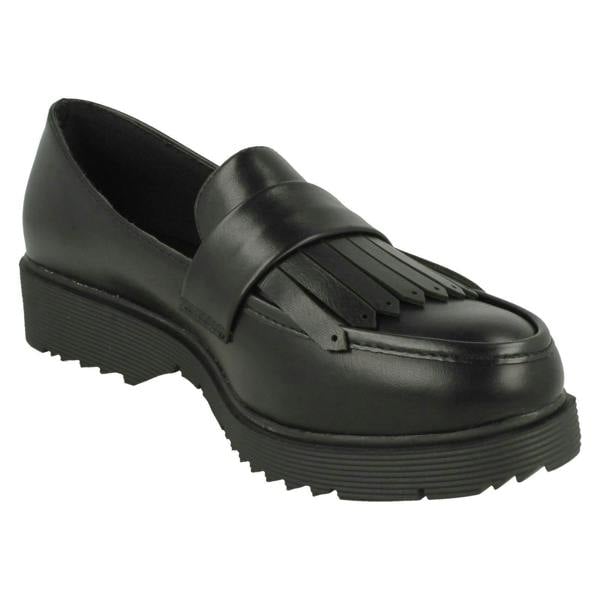 Spot On Ladies Spot On Frill Detailed Loafers F90093