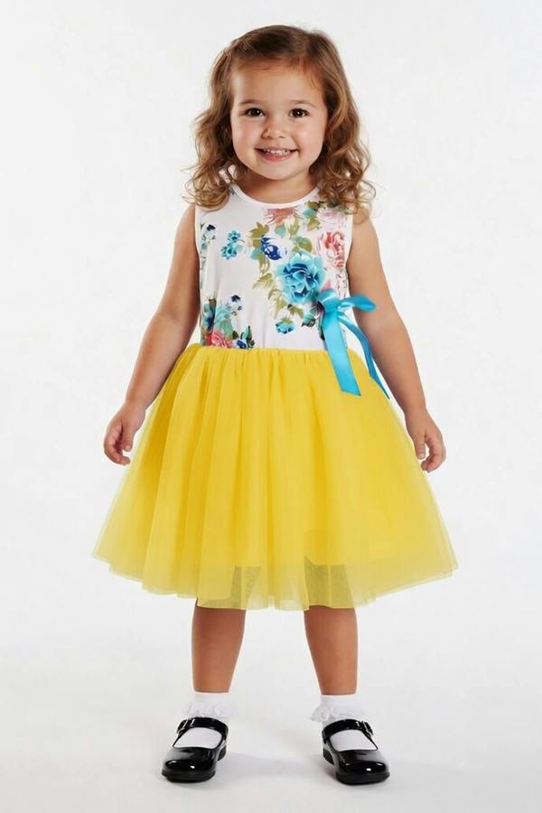 Cinda Coloured Floral Tutu Dress