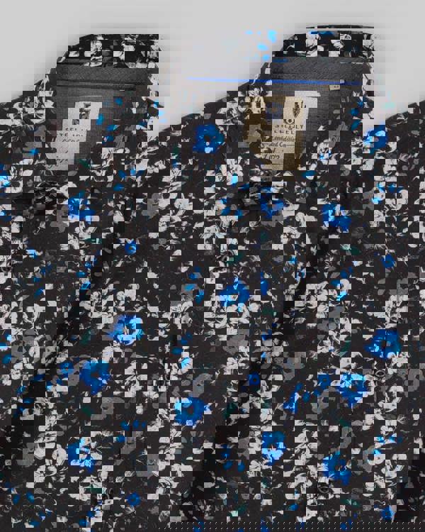 Steel & Jelly Black Limited Edition Floral Print Stretch Shirt
