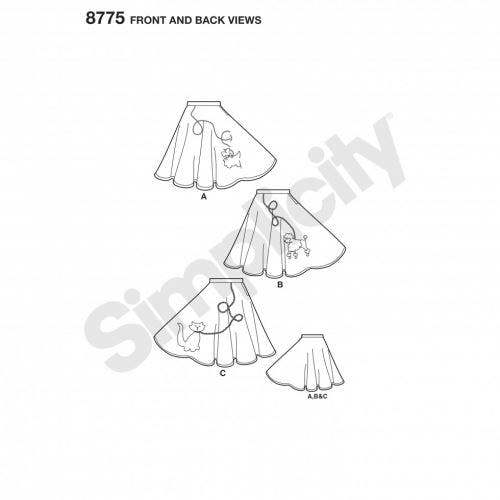 Simplicity Sewing Pattern 8775, Skirts, Vintage Style for Women, HH (6-8-10-12) - Easy