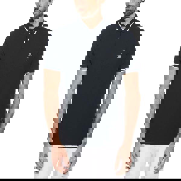 Original Penguin Mens Pique Tipped Polo Shirt - Navy - 