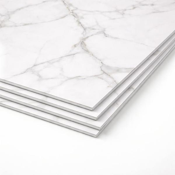 Britwall Carrara Marble White Matt PVC Shower Panel – White