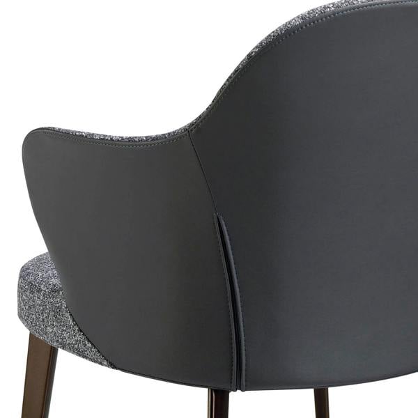 Angel Cerdá Dark Grey Fabric and Leatherette Chair 4102