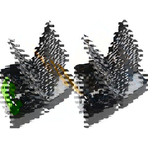 Mylek Cordless Drill 20V Brushless Driver Impact Hammer Action Combi Set with 204 Piece Accessory Set