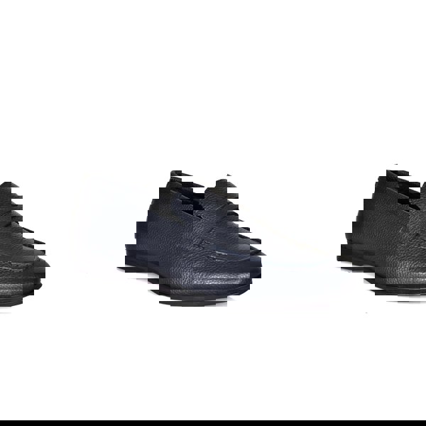 Lorenzo Grained Leather Loafers - Navy