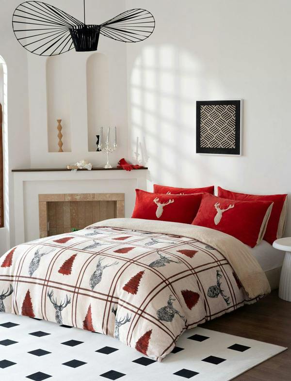 Stag Teddy Red Duvet Cover Set