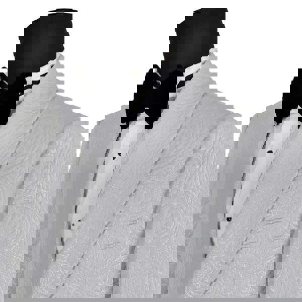 David WeJ Kensington Double Breasted Shawl Lapel Jacquard - Platinum