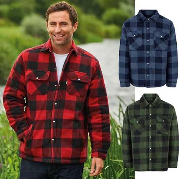Champion Kinross padded fleece lined shirts in green blue and red suitable for outdoor work