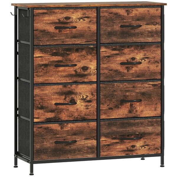 Wyld Haus Nive Fabric And Metal Rustic Brown 8 Drawer Storage Chest