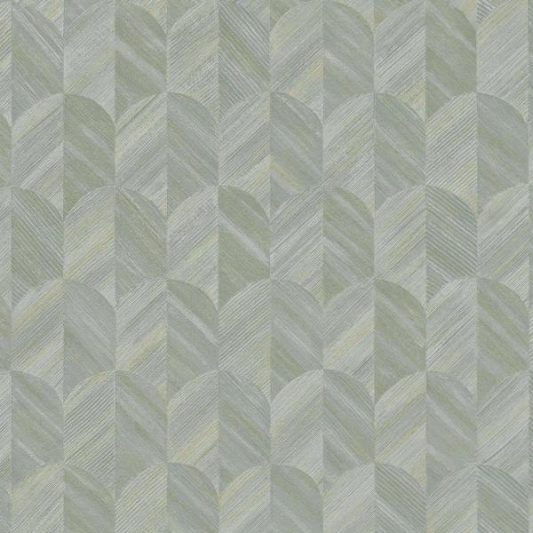 Grandeco Boutique Amber Art Deco Geo Luxury Weight Embossed Wallpaper, Aqua