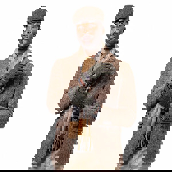 Mens Tweed Stud Gloves 