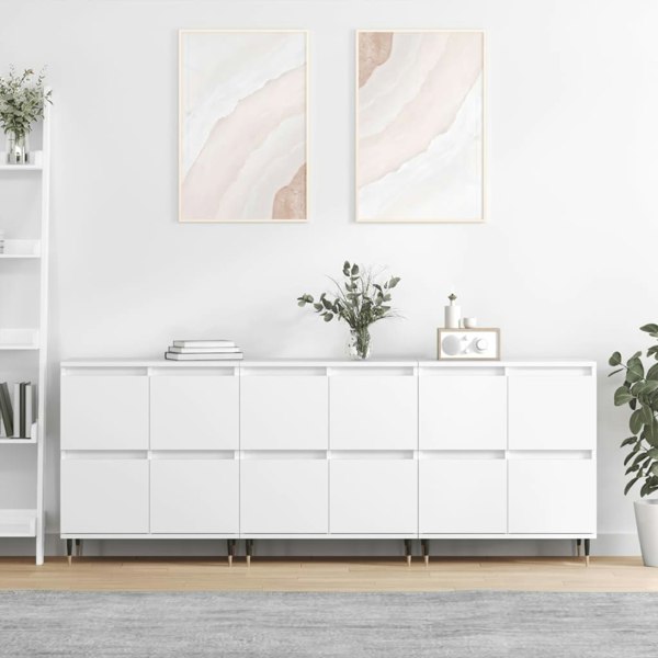 Berkfield Sideboards 3 pcs White Engineered Wood