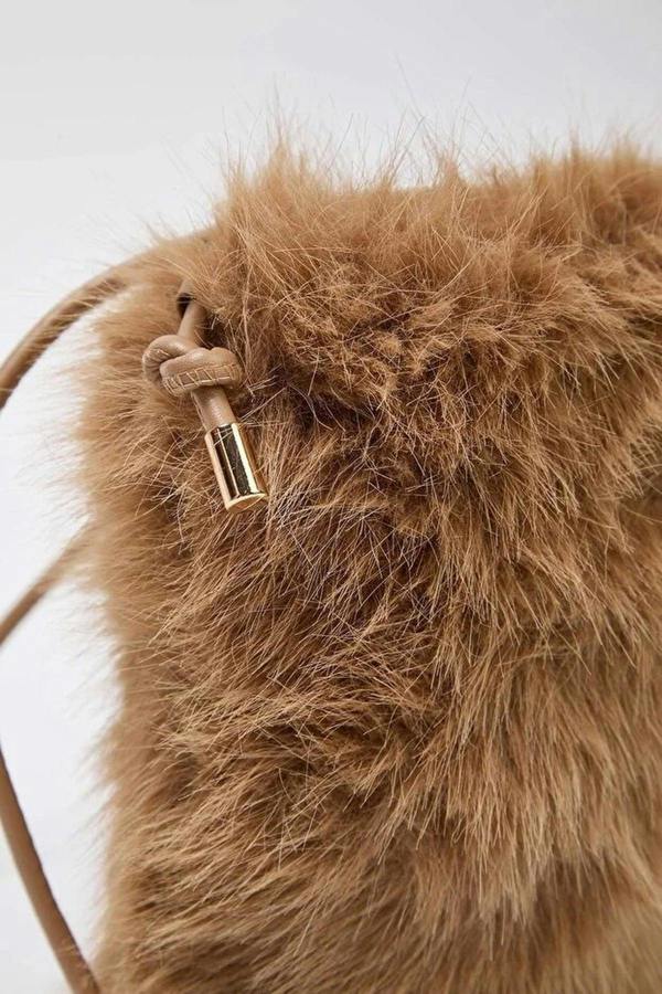 WOVCOR Faux Fur Crossbody Women's Shoulder and Phone Bag