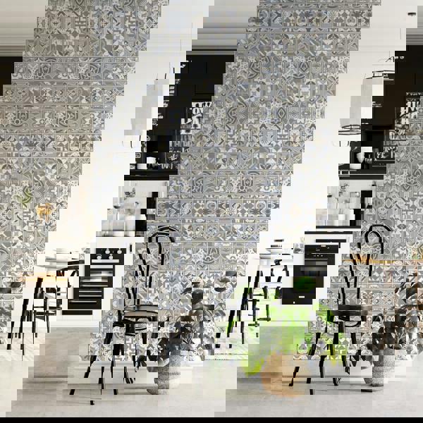 WT1502 - Limestone Spanish Tiles Wall Stickers - 15 cm x 15 cm - 24 pcs.