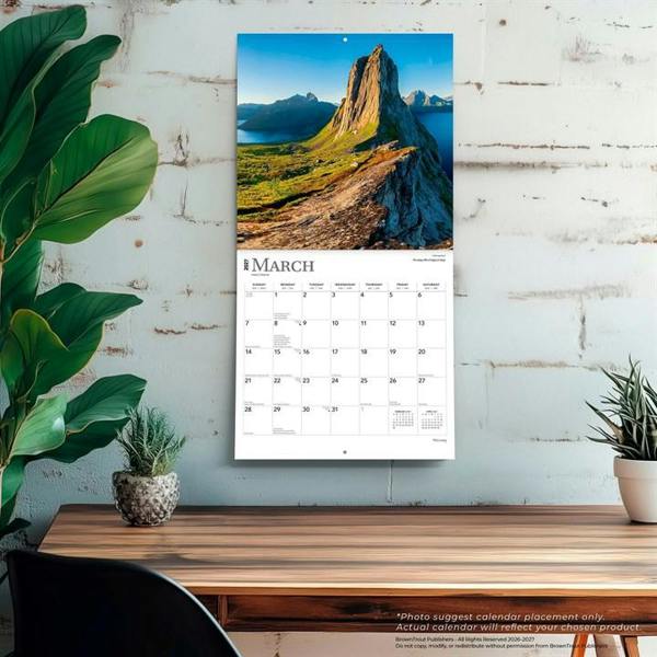 Europe Norway Calendar 2027, Wall Calendars, Month To View, Travel, Gift