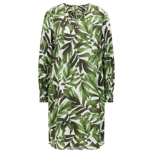Boss Womens/Ladies C_Decalma Leaf Print Tunic Dress - Green