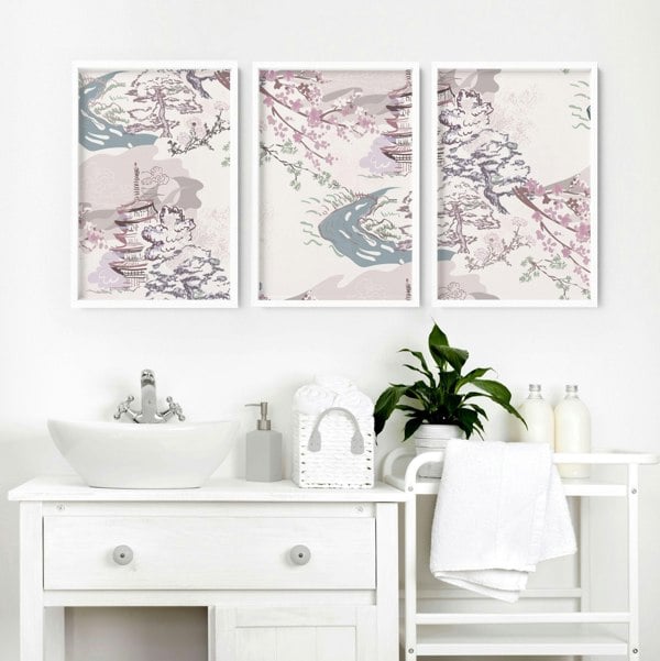 Art for a bathroom | set of 3 wall prints