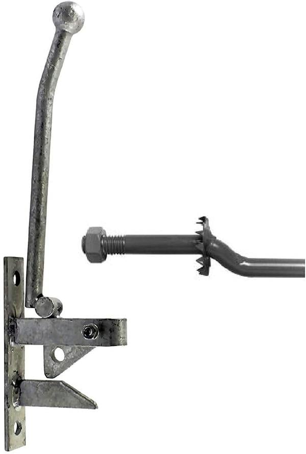 EDH Door Hardware Haven Heritage Hunting Type Self-Locking Auto Gate Catch + Striker GALVANISED Finish